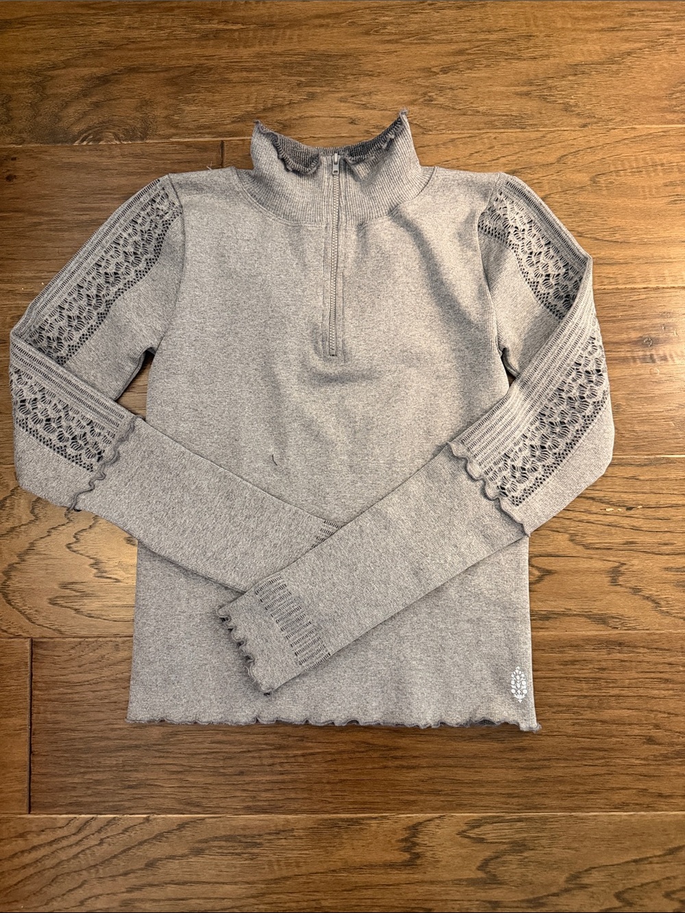 FP Movement Free People Frankie Cuff Half Zip Top Grey Size M/L